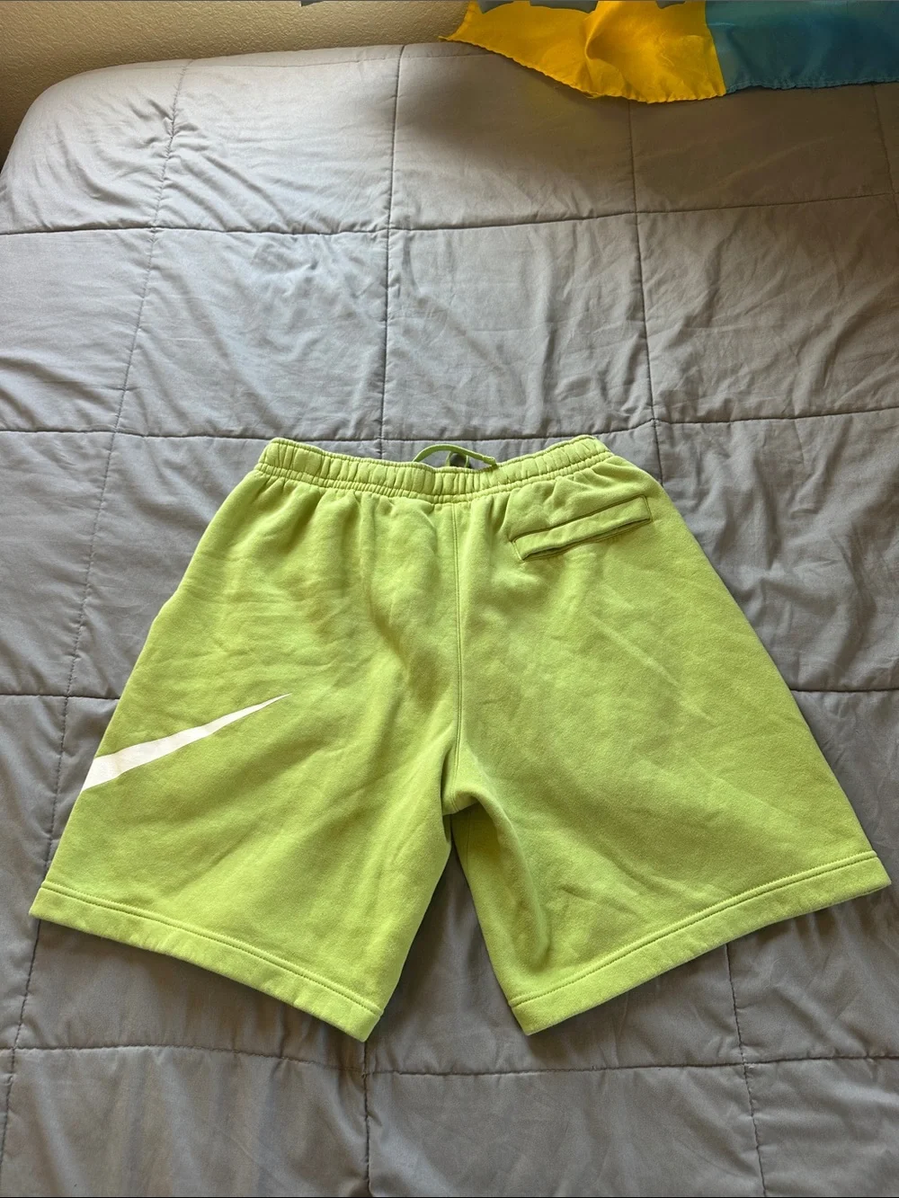 Nike Lime Green Sweatshorts with White Swoosh